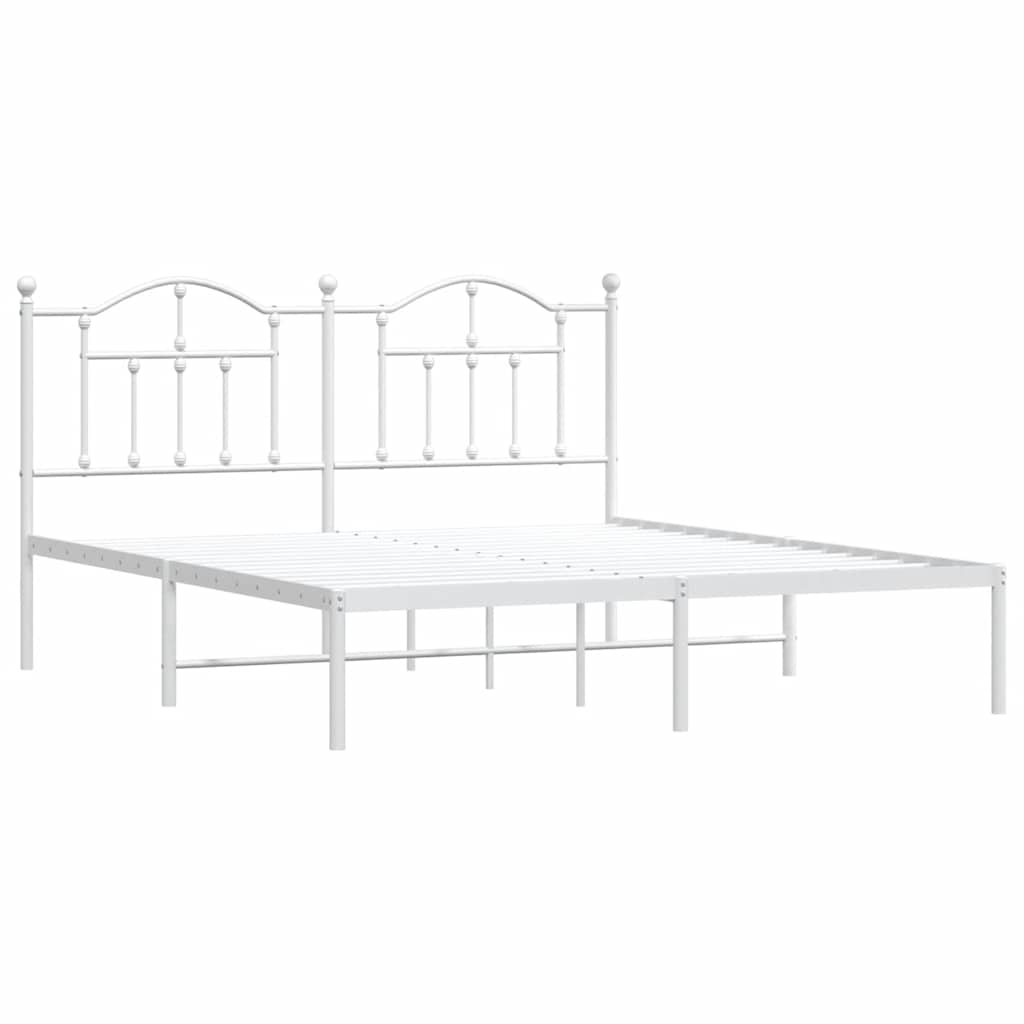 Giroletto con Testiera Metallo Bianco 183x213 cm | homemem39