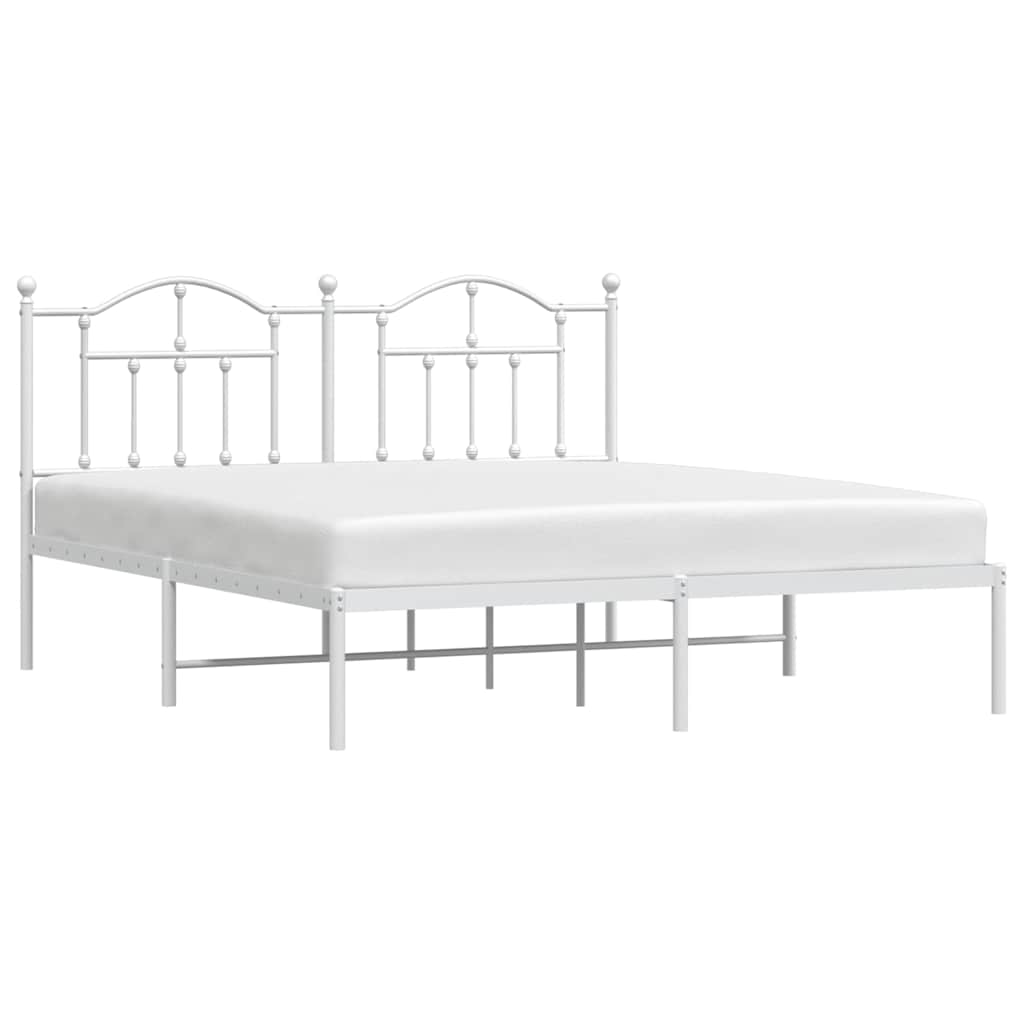 Giroletto con Testiera Metallo Bianco 183x213 cm | homemem39