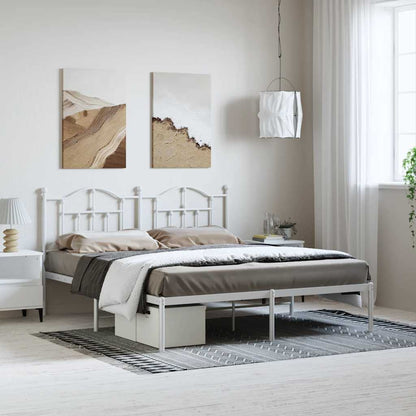 Giroletto con Testiera Metallo Bianco 183x213 cm | homemem39