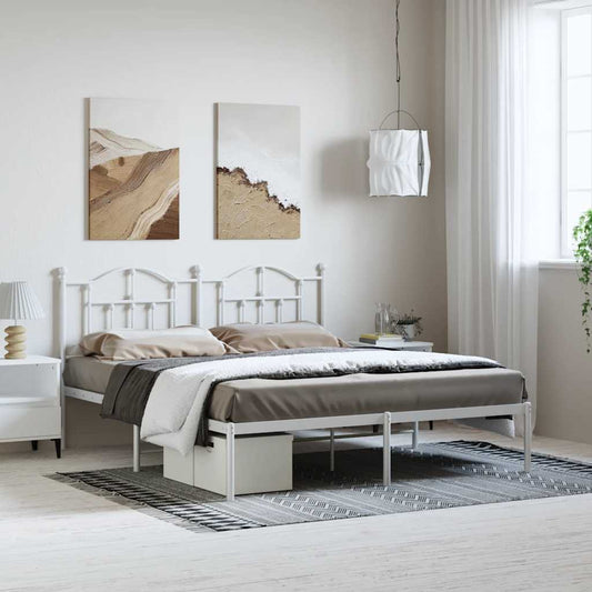 Giroletto con Testiera Metallo Bianco 183x213 cm | homemem39