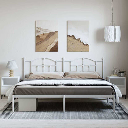 Giroletto con Testiera Metallo Bianco 193x203 cm