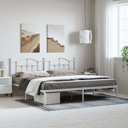 Giroletto con Testiera Metallo Bianco 193x203 cm