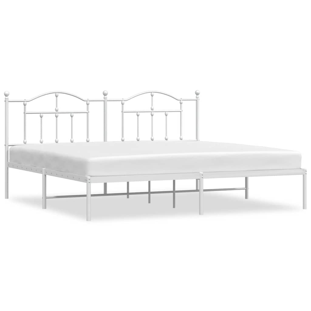 Giroletto con Testiera Metallo Bianco 200x200 cm | homemem39