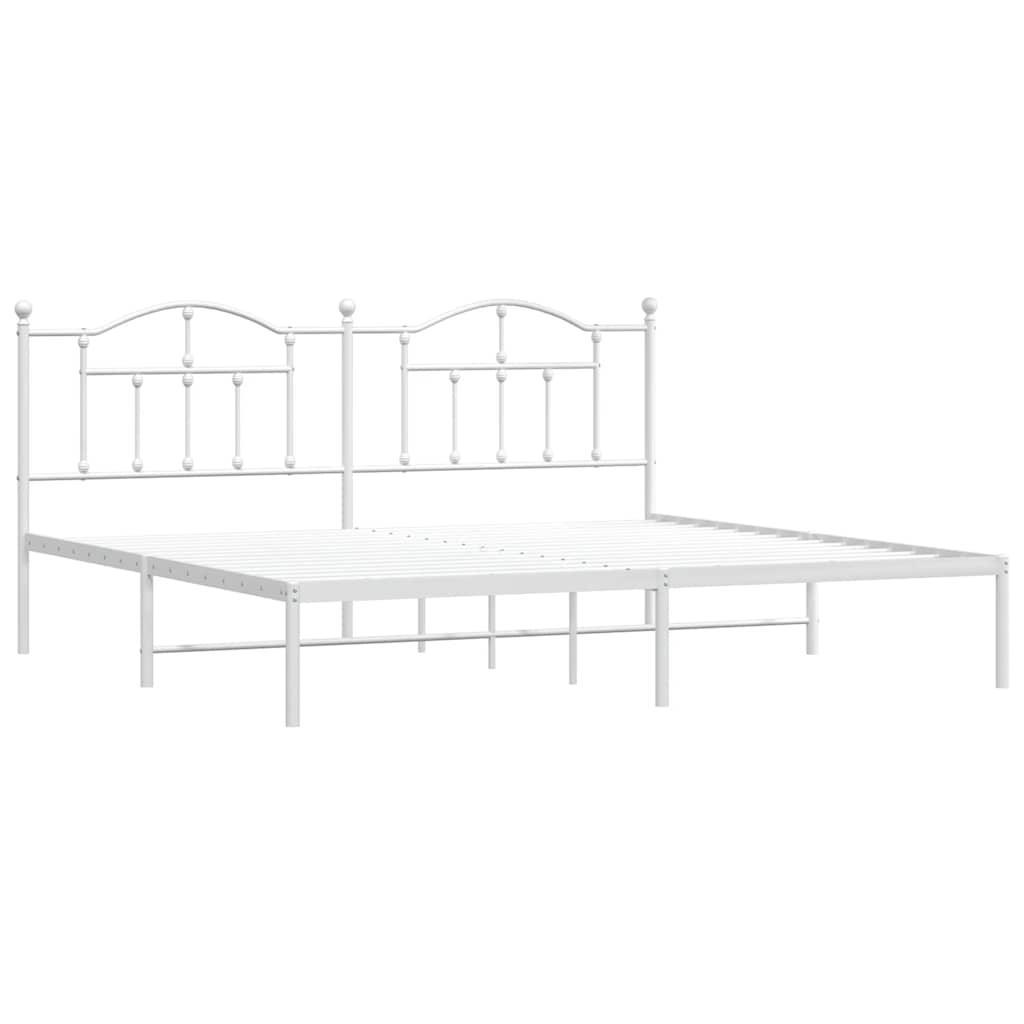 Giroletto con Testiera Metallo Bianco 200x200 cm | homemem39
