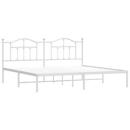 Giroletto con Testiera Metallo Bianco 200x200 cm | homemem39