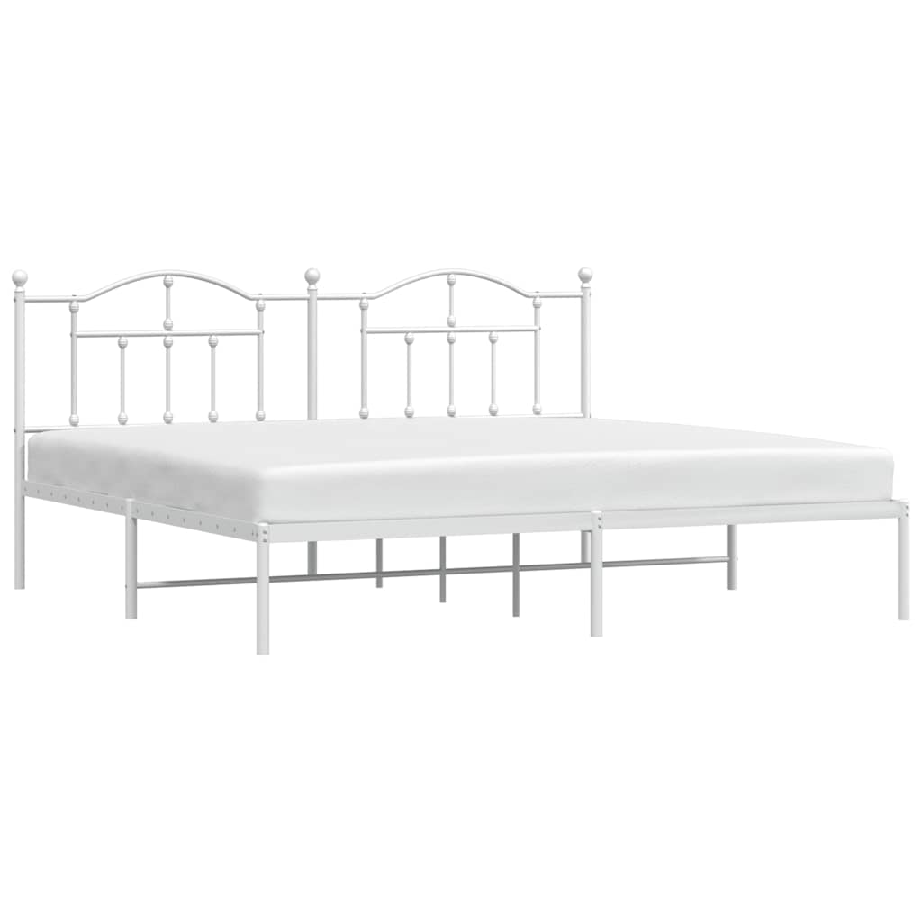 Giroletto con Testiera Metallo Bianco 200x200 cm