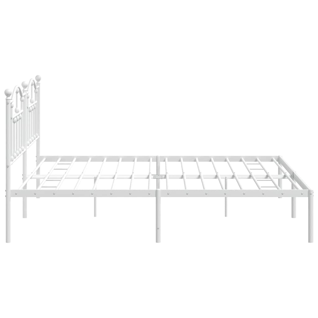 Giroletto con Testiera Metallo Bianco 200x200 cm | homemem39