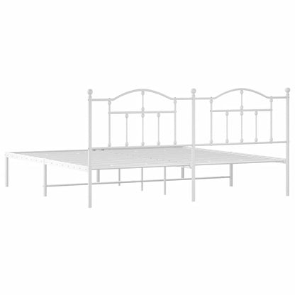 Giroletto con Testiera Metallo Bianco 200x200 cm | homemem39