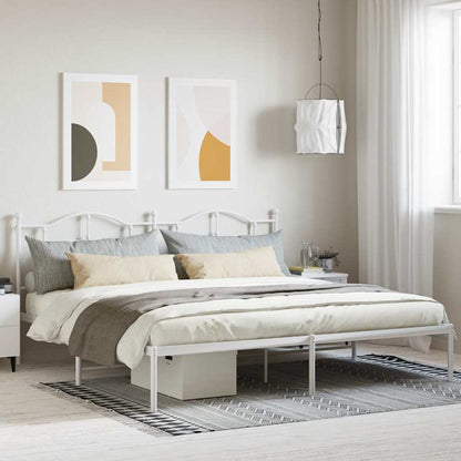 Giroletto con Testiera Metallo Bianco 200x200 cm | homemem39
