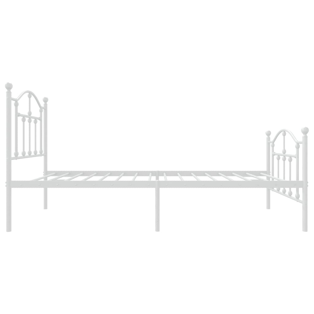 Giroletto con Testiera e Pediera Metallo Bianco 75x190 cm