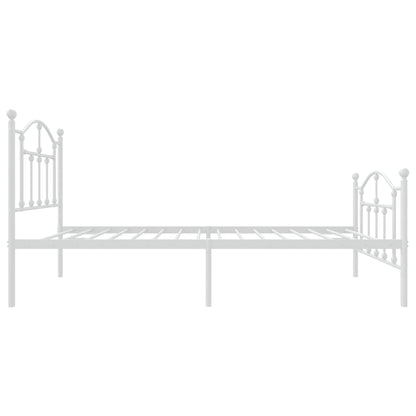 Giroletto con Testiera e Pediera Metallo Bianco 75x190 cm