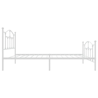 Giroletto con Testiera e Pediera Metallo Bianco 80x200 cm