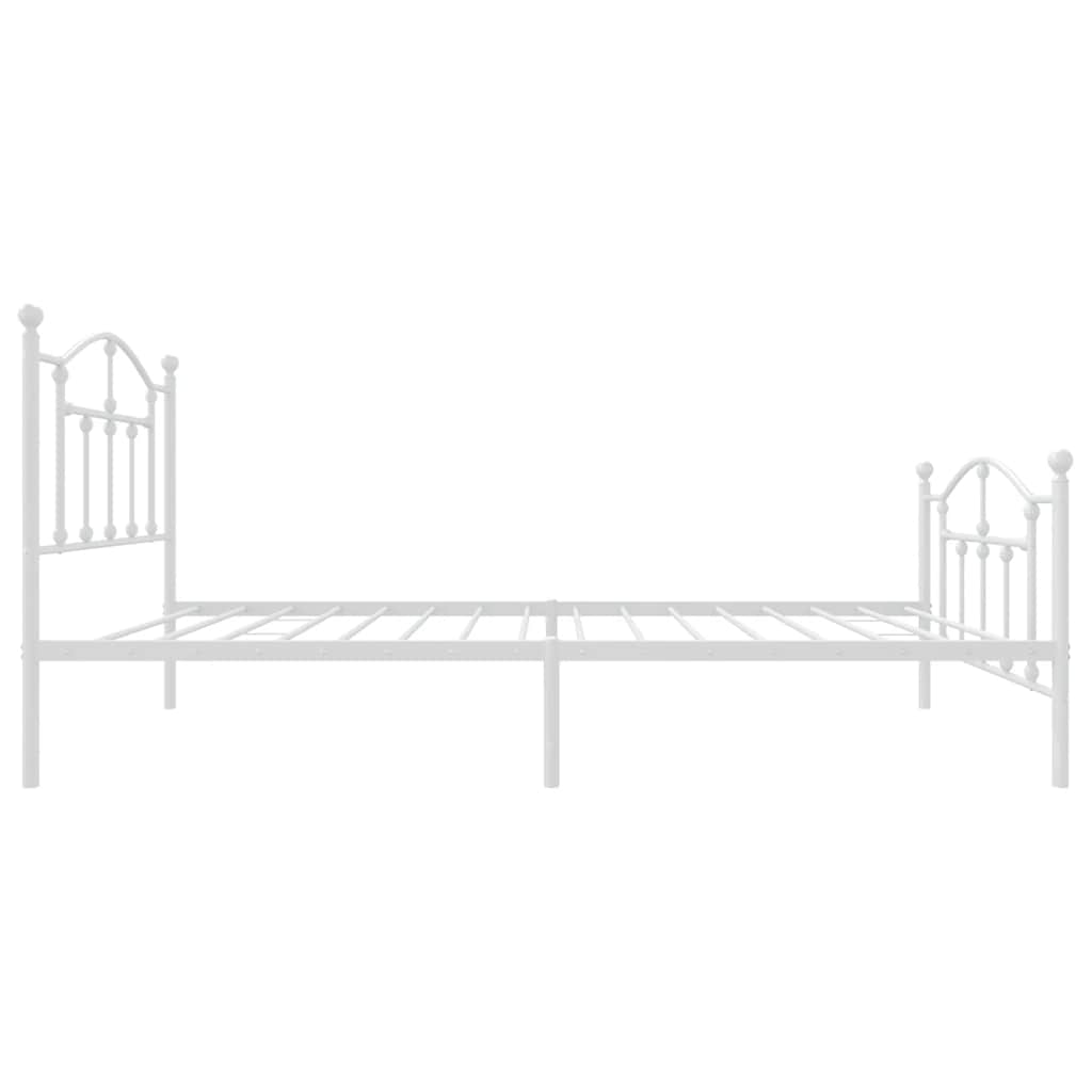 Giroletto con Testiera e Pediera Metallo Bianco 90x190 cm