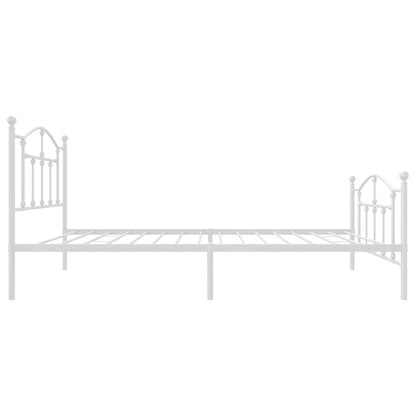 Giroletto con Testiera e Pediera Metallo Bianco 90x190 cm
