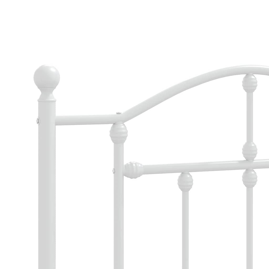 Giroletto con Testiera e Pediera Metallo Bianco 90x190 cm
