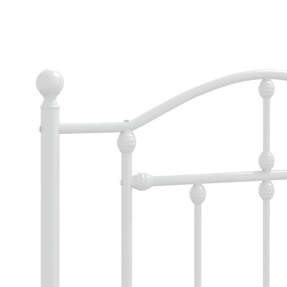 Giroletto con Testiera e Pediera Metallo Bianco 90x190 cm