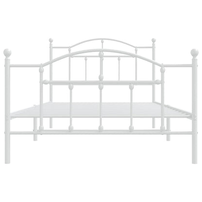 Giroletto con Testiera e Pediera Metallo Bianco 100x200 cm