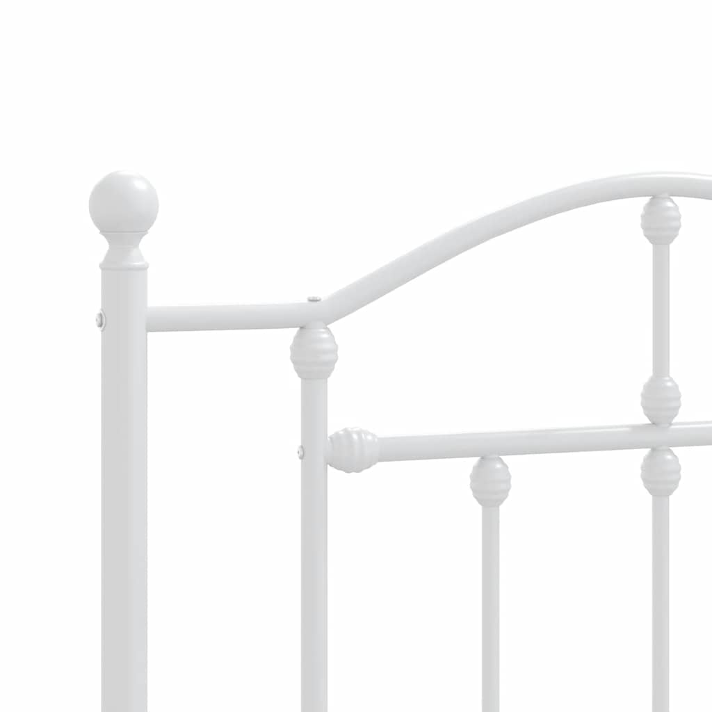 Giroletto con Testiera e Pediera Metallo Bianco 100x200 cm