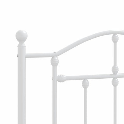 Giroletto con Testiera e Pediera Metallo Bianco 100x200 cm