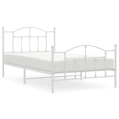 Giroletto con Testiera e Pediera Metallo Bianco 107x203 cm | homemem39