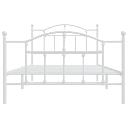 Giroletto con Testiera e Pediera Metallo Bianco 107x203 cm | homemem39