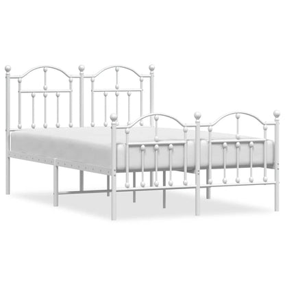 Giroletto con Testiera e Pediera Metallo Bianco 120x190 cm | homemem39