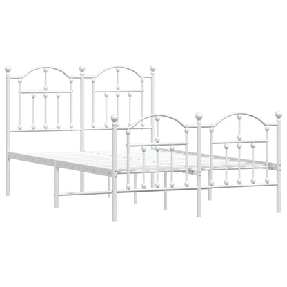 Giroletto con Testiera e Pediera Metallo Bianco 120x190 cm | homemem39
