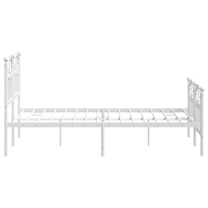 Giroletto con Testiera e Pediera Metallo Bianco 120x190 cm | homemem39