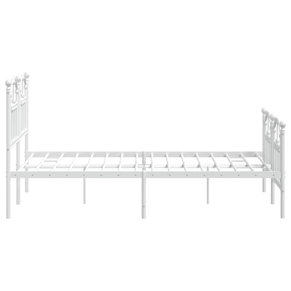 Giroletto con Testiera e Pediera Metallo Bianco 120x190 cm