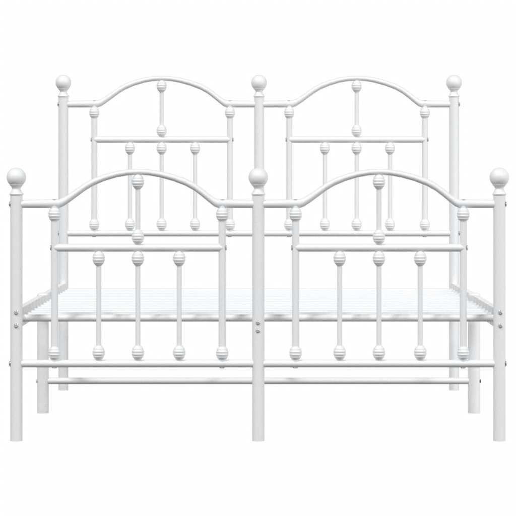 Giroletto con Testiera e Pediera Metallo Bianco 120x200 cm | homemem39