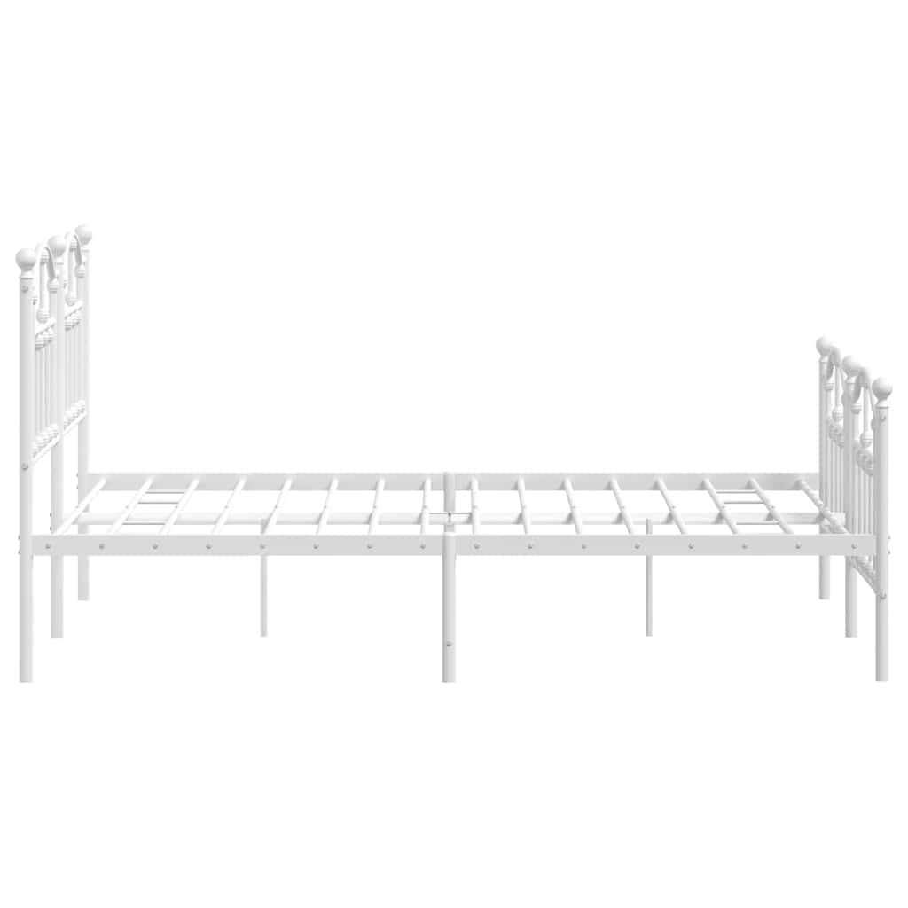 Giroletto con Testiera e Pediera Metallo Bianco 120x200 cm | homemem39