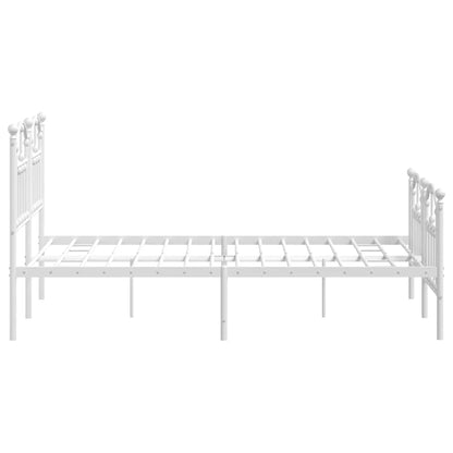 Giroletto con Testiera e Pediera Metallo Bianco 120x200 cm | homemem39