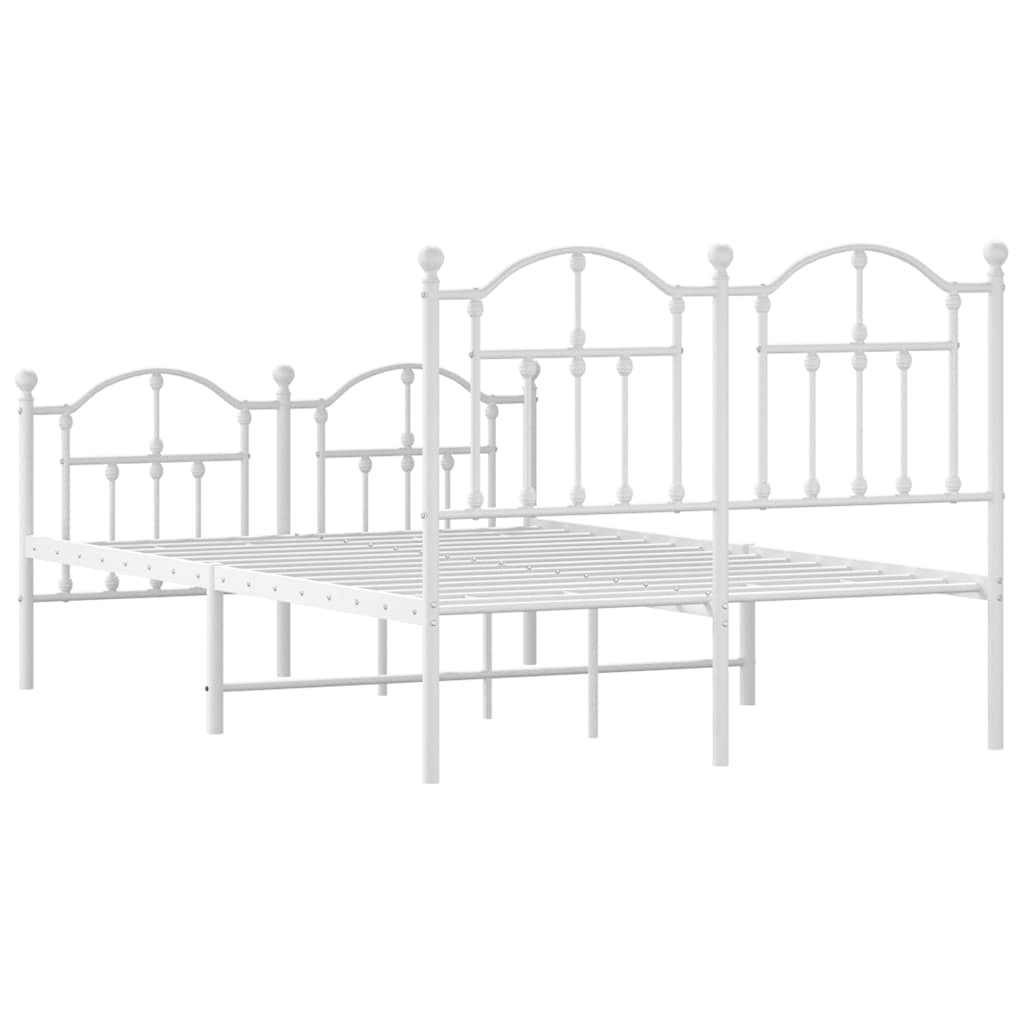 Giroletto con Testiera e Pediera Metallo Bianco 120x200 cm | homemem39