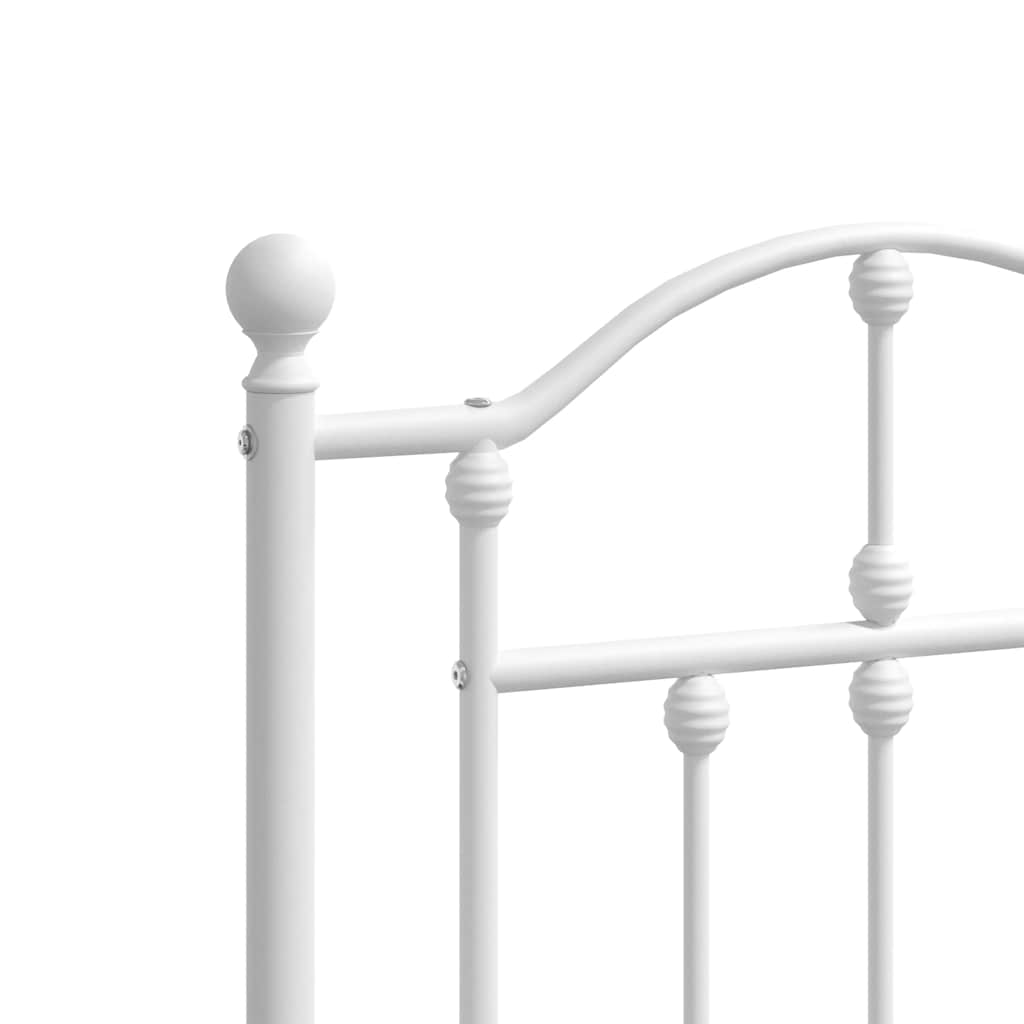 Giroletto con Testiera e Pediera Metallo Bianco 120x200 cm | homemem39