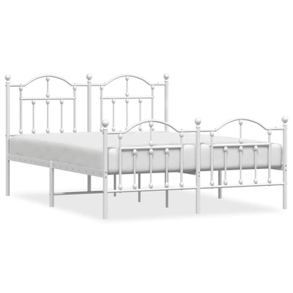 Giroletto con Testiera e Pediera Metallo Bianco 140x190 cm | homemem39