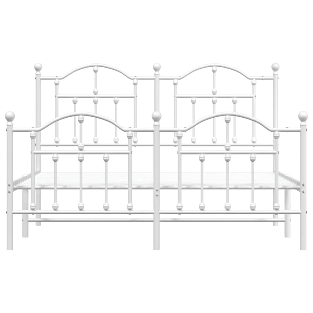 Giroletto con Testiera e Pediera Metallo Bianco 140x190 cm | homemem39