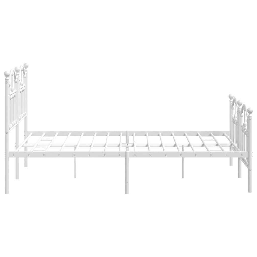 Giroletto con Testiera e Pediera Metallo Bianco 140x190 cm | homemem39