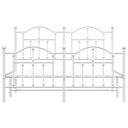 Giroletto con Testiera e Pediera Metallo Bianco 140x200 cm | homemem39