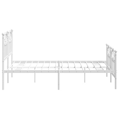 Giroletto con Testiera e Pediera Metallo Bianco 140x200 cm | homemem39