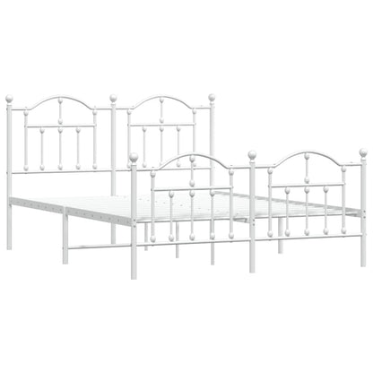 Giroletto con Testiera e Pediera Metallo Bianco 150x200 cm | homemem39