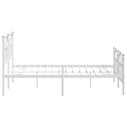 Giroletto con Testiera e Pediera Metallo Bianco 150x200 cm | homemem39