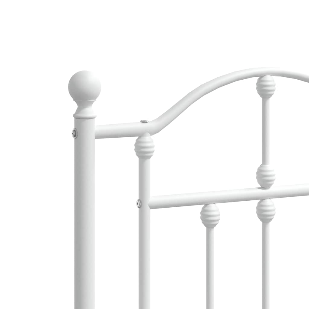 Giroletto con Testiera e Pediera Metallo Bianco 150x200 cm | homemem39