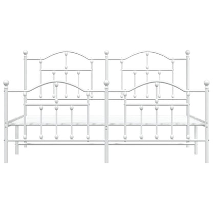 Giroletto con Testiera e Pediera Metallo Bianco 183x213 cm
