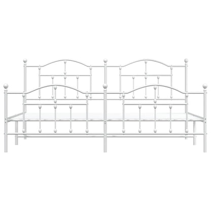Giroletto con Testiera e Pediera Metallo Bianco 193x203 cm