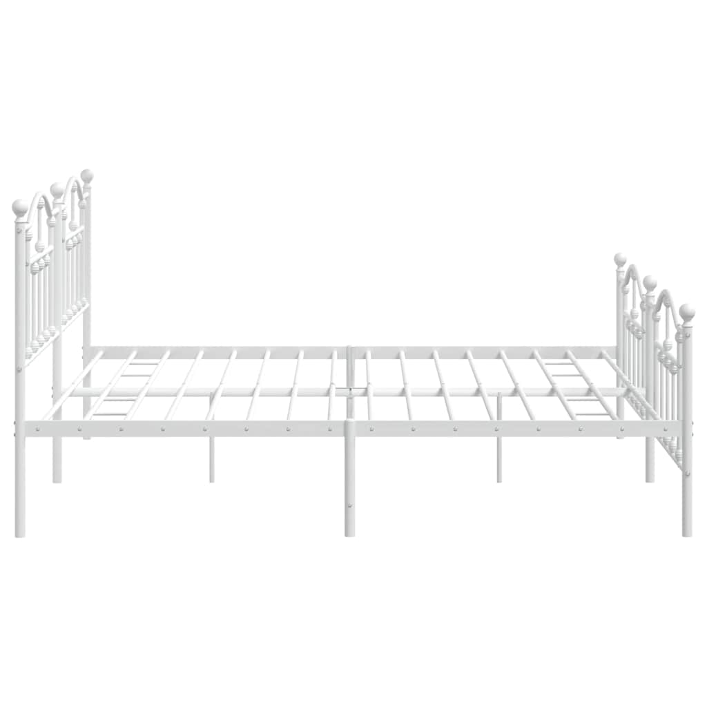 Giroletto con Testiera e Pediera Metallo Bianco 193x203 cm