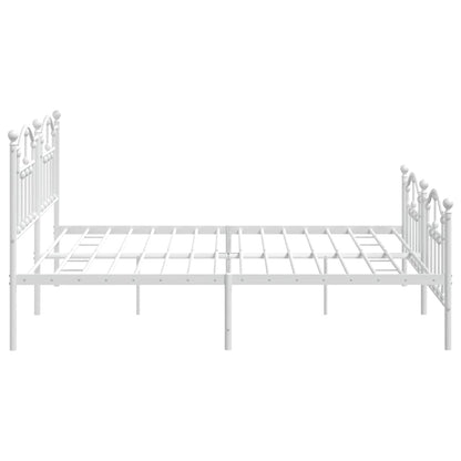 Giroletto con Testiera e Pediera Metallo Bianco 193x203 cm