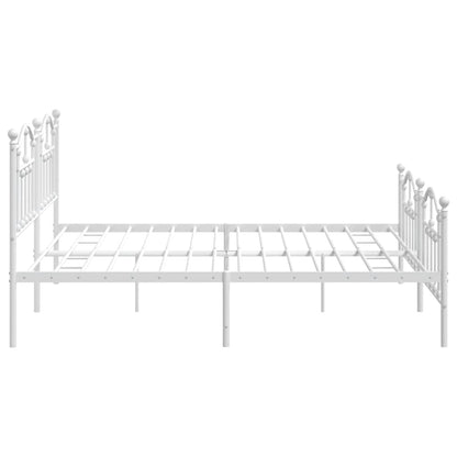 Giroletto con Testiera e Pediera Metallo Bianco 200x200 cm | homemem39