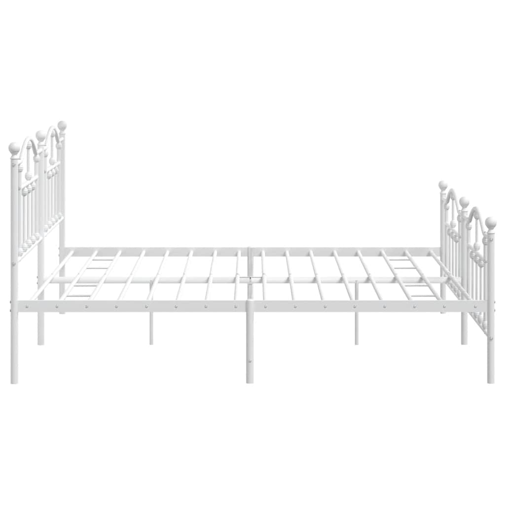 Giroletto con Testiera e Pediera Metallo Bianco 200x200 cm