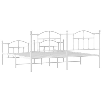 Giroletto con Testiera e Pediera Metallo Bianco 200x200 cm