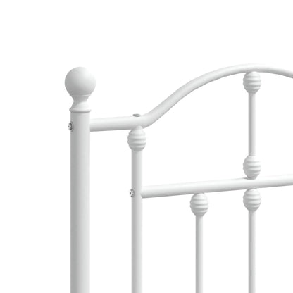 Giroletto con Testiera e Pediera Metallo Bianco 200x200 cm | homemem39